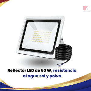 Reflector LED de 50 W, resistencia al agua sol y polvo 