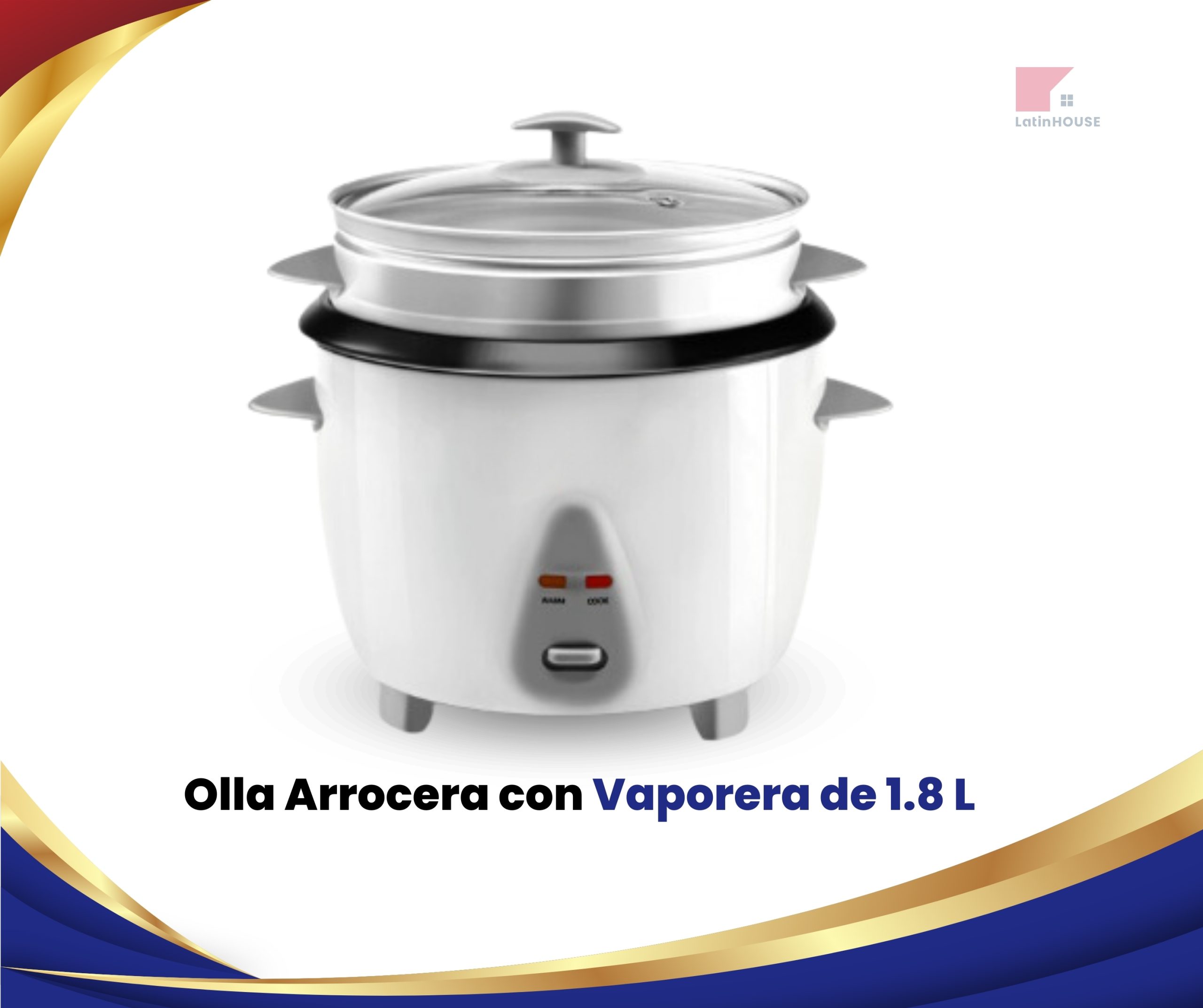 Olla Arrocera con Vaporera de 1.8 L