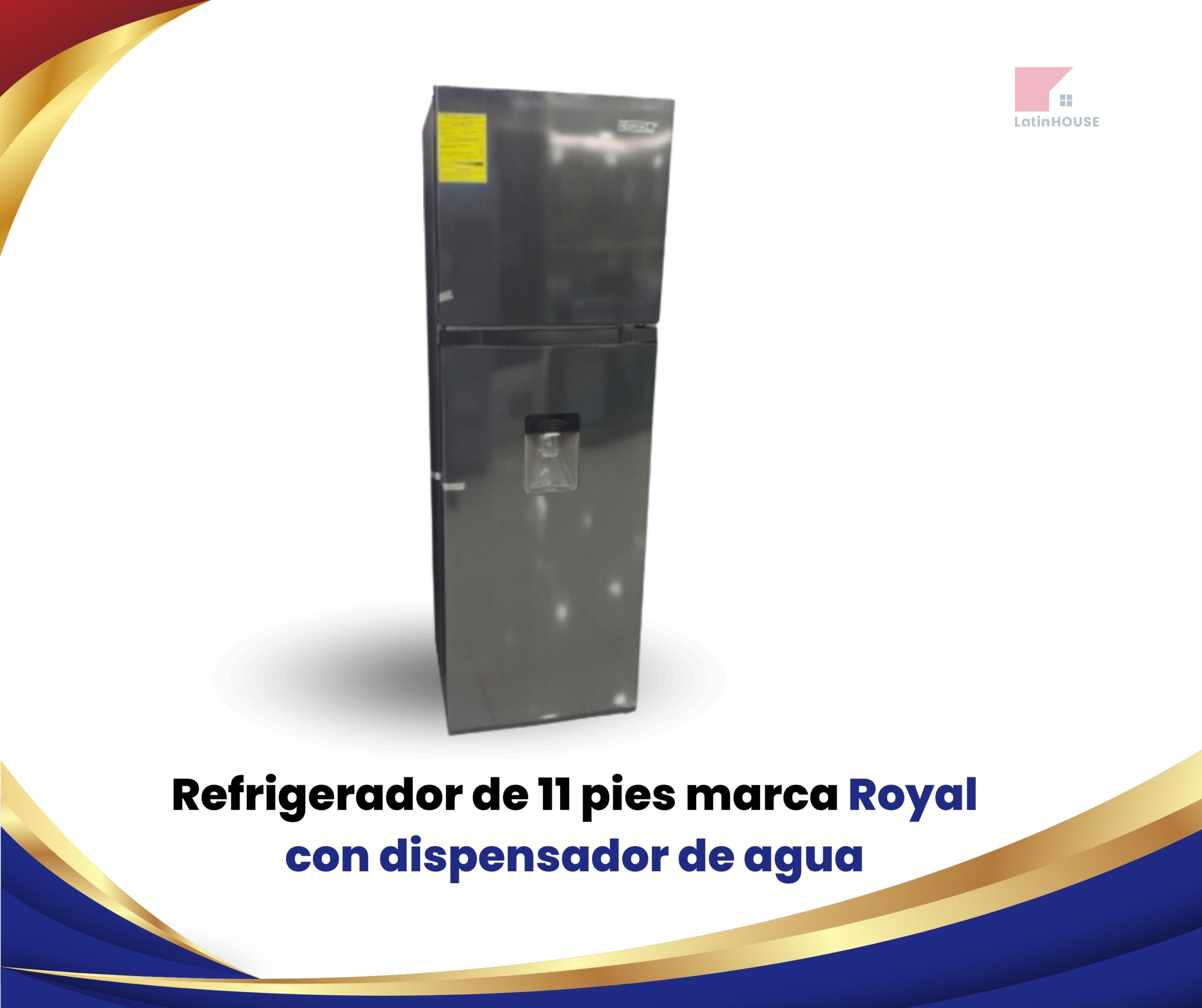 Refrigerador de 11 pies marca Royal con dispensador de agua